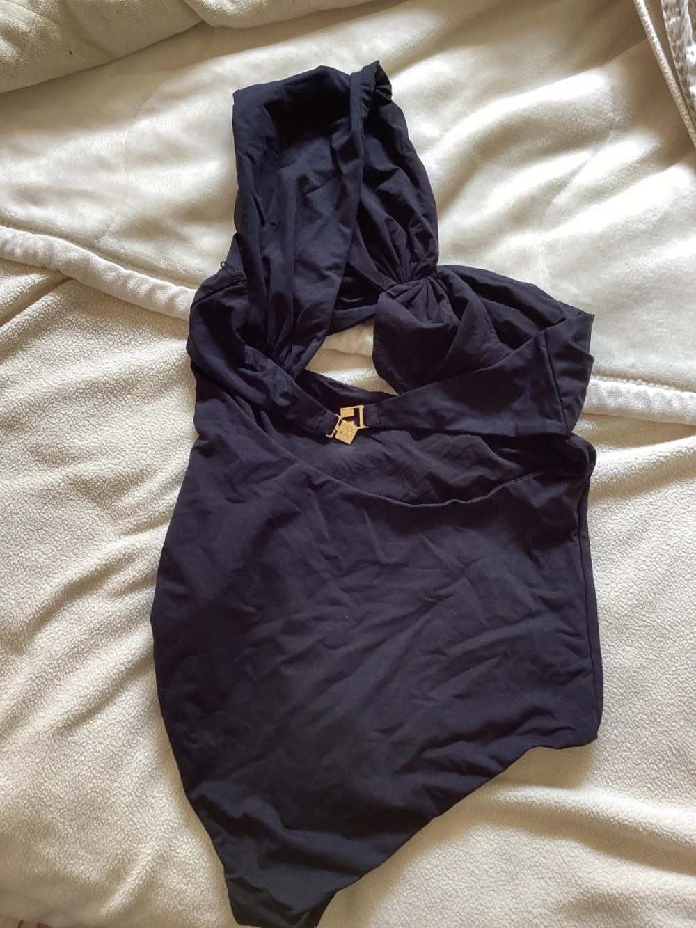 Marysia Swim Black One-Piece Swimsuit with Twist Front